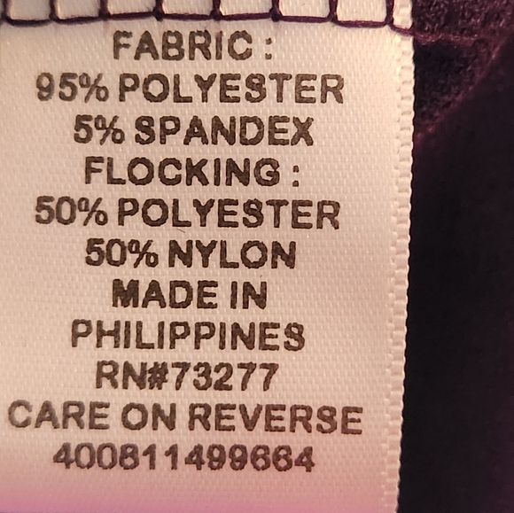 EUC Elle Womens Purple Blouse with Ruffle Sleeves and Velvet look flowers.  XXL - Picture 5 of 6